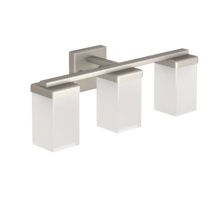 90-Degree Vanity Lighting Fixture, Brushed Nickel, 3-L V8796