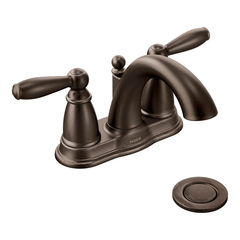 Brantford Double Handle Low Arc 4-in Centerset Bathroom Sink Faucet, WaterSense Certified, Oil Rubbed Bronze V7830