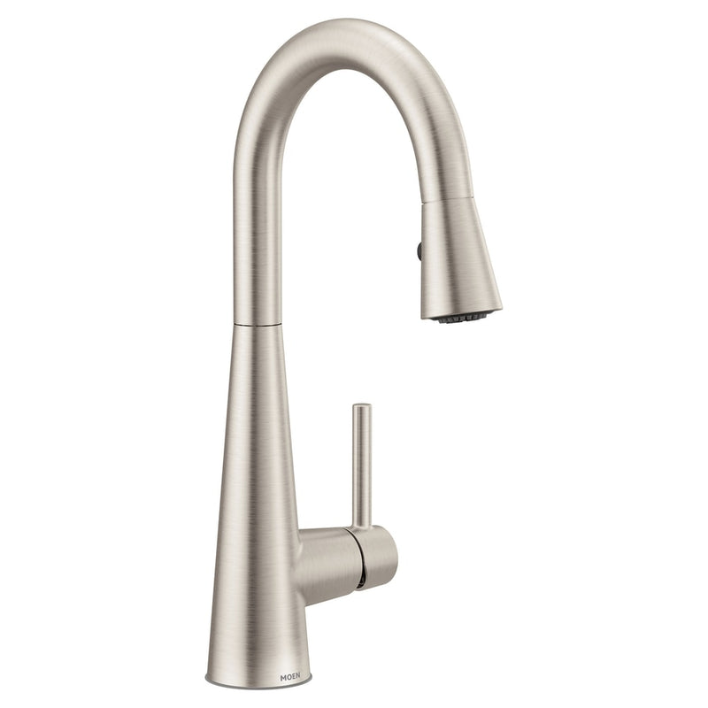 Sleek Single Handle High Arc Pull Down Spot-Resist Kitchen Faucet, Stainless Steel P4831