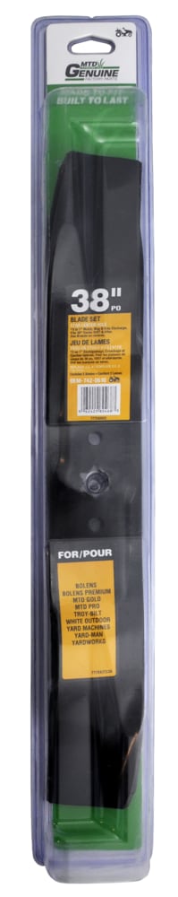 3-in-1, 2-Blade Replacement Set for 38-in Lawn Tractor Cutting Decks, Black Y683