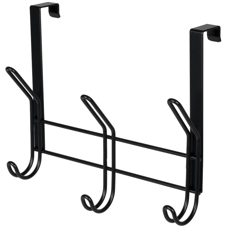 11.2" Over The Door Double Metal 3 Hook, Black T6902