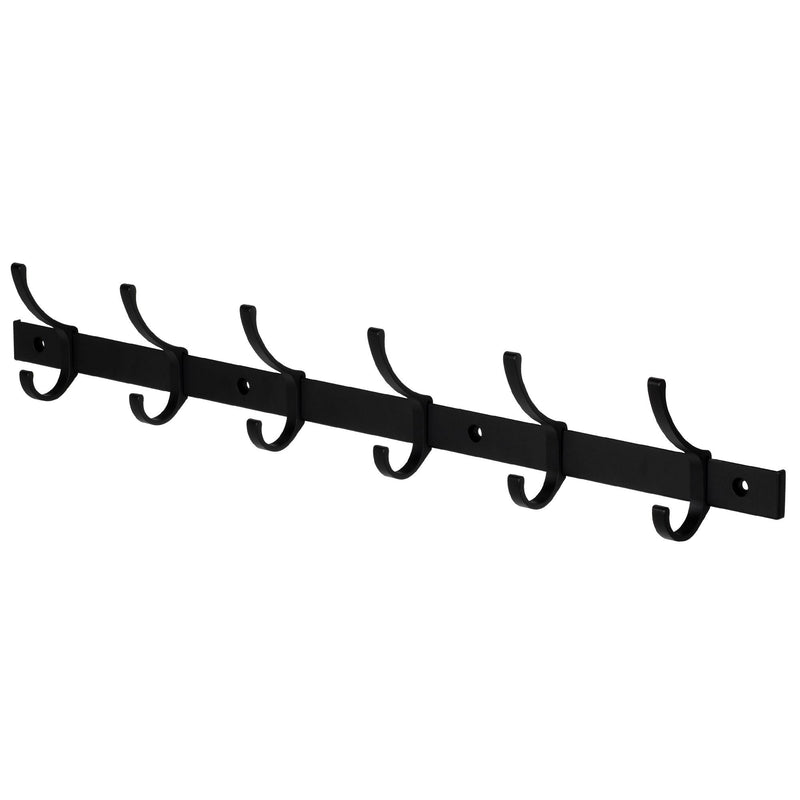 26.4" Aluminum Wall 6 Hook, Black P1877