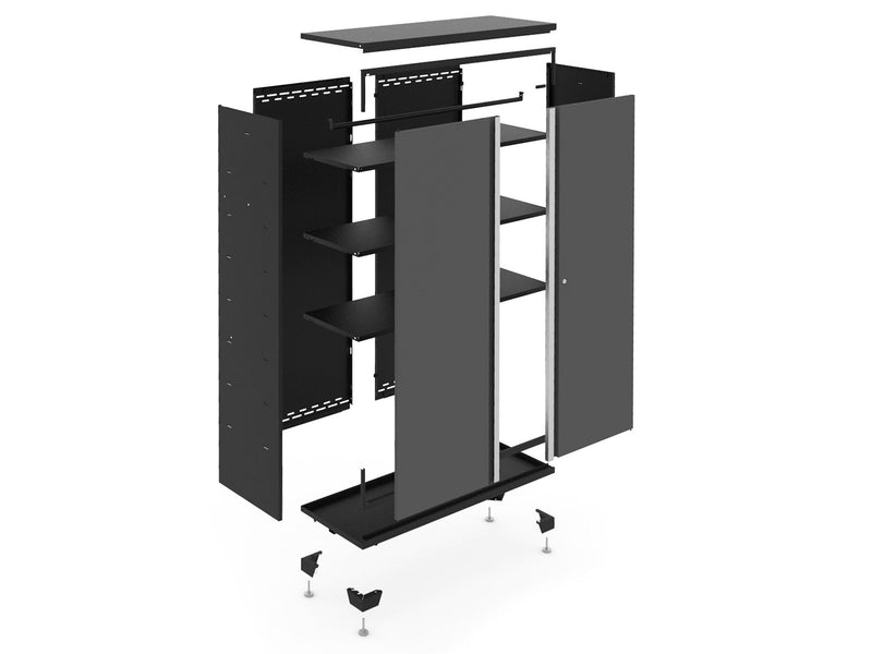 Bold Series 24-Gauge Steel RTA Storage Locker with 3 Shelves, Black/Grey, 30-in P8816