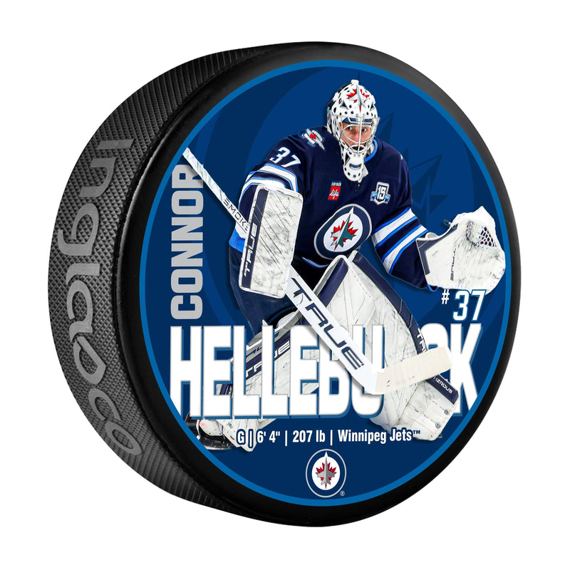 Connor Hellebuyck Hockey Puck, 6-oz O3107