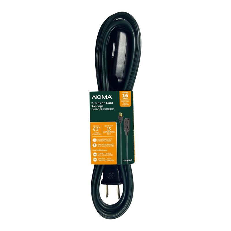 2.5-m 13A 3-Outlet Light-Duty 16-Gauge Green Outdoor Extension Cord H7949