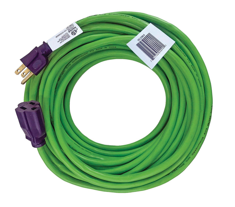 50-ft 3-in 16/3 Outdoor Extension Cord with Grounded Outlet, Lime Green L8164