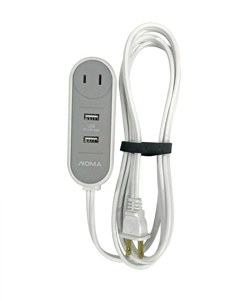 6-ft 6-in 16/2 Extension Cord with 2 USB Outlets, Travel design, White O6530