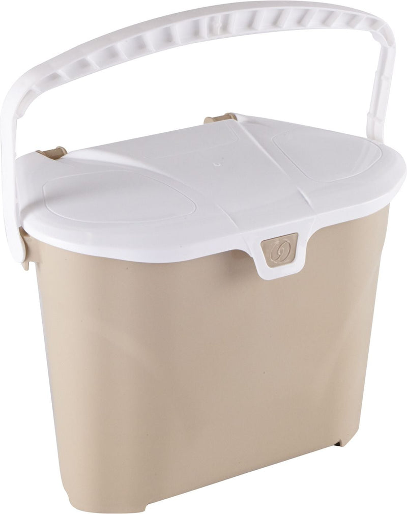 Plastic Compost Bin with Handle, White/Beige, 7-L X4218