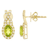Oval Shaped Peridot and Diamond Earrings (0.30 ctw)