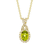 Oval Shaped Peridot and Diamond Earrings (0.30 ctw)