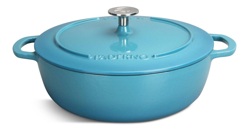 Braiser, Durable Cast Iron, Oven Safe, Atlantic Blue, 5-qt Q228