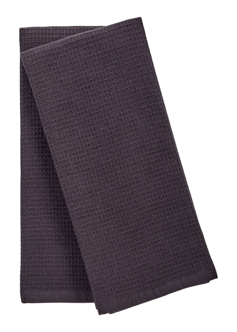 Waffle Cotton Terry All-Purpose Kitchen Towels, Black, 2-pk B6422