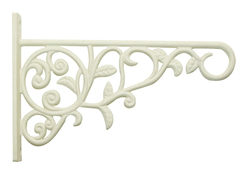 Decorative Wall Steel Plant Scroll Hook/Bracket For Hanging Basket Planters, White V1772