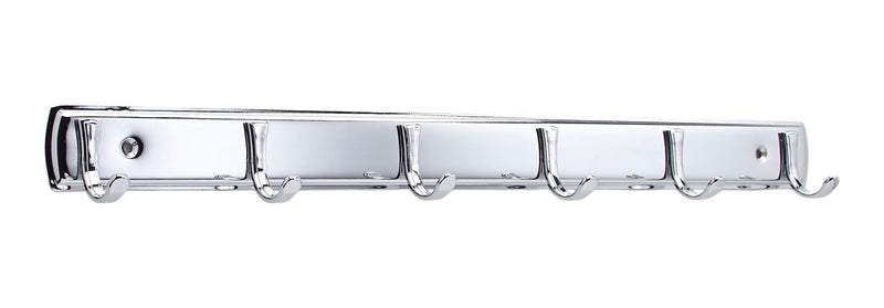 Stainless Steel 6-Hook Rail, Chrome, 19-in A5037