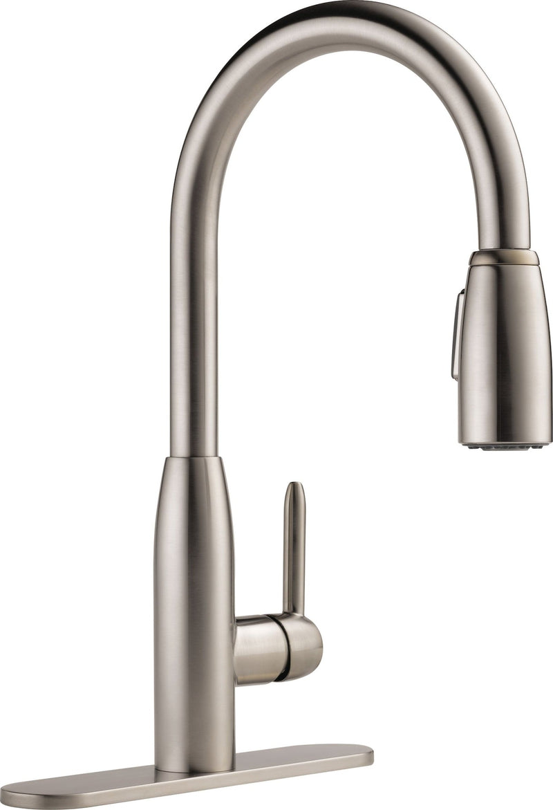 Tunbridge Single Handle High Arc Pull Down Kitchen Faucet, Stainless Steel U1922