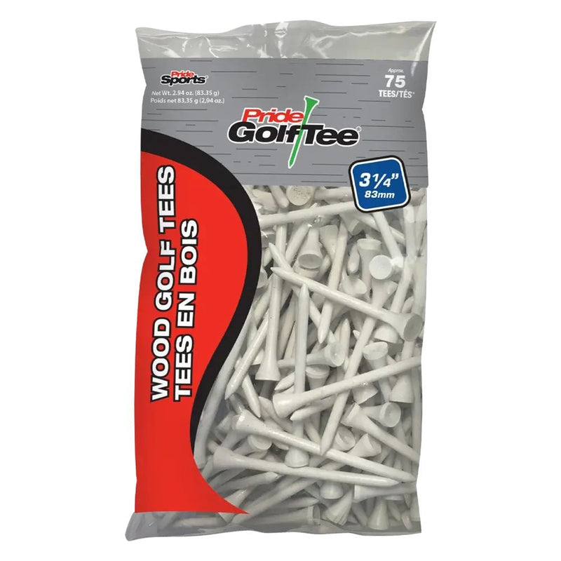Pride Biodegradable Hardwood Golf Tee, 3-1/4-in, 50-pk, White F3364