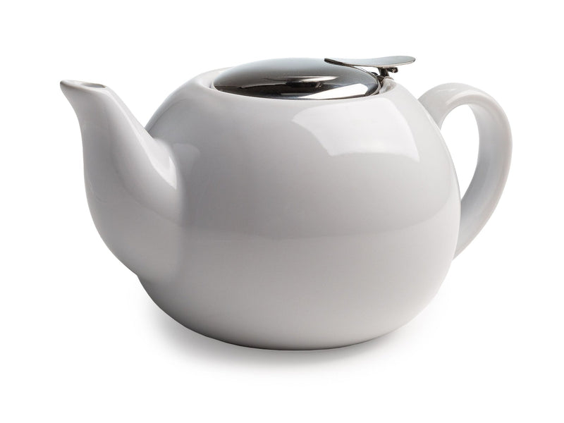 Ceramic Teapot with Stainless Steel Infuser, 0.71-L, White A8247