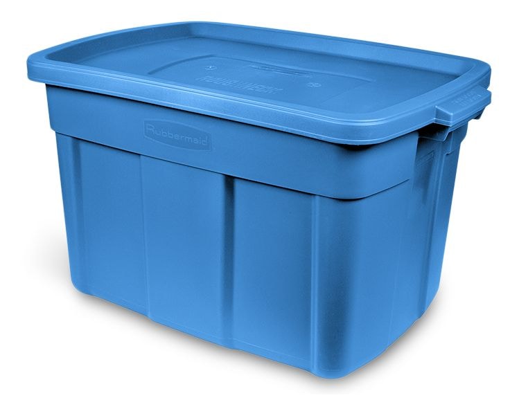 Roughneck Stackable Storage Box with Lid, 68-L, Blue C5297