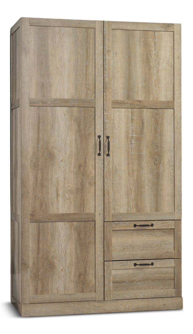 2 Door 2 Drawer Wardrobe, Oak S8386