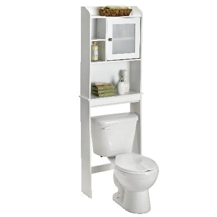 Caraway 1-Door Over-The-Toilet Spacesaver Bathroom Storage Shelf/Cabinet, Soft White T6025