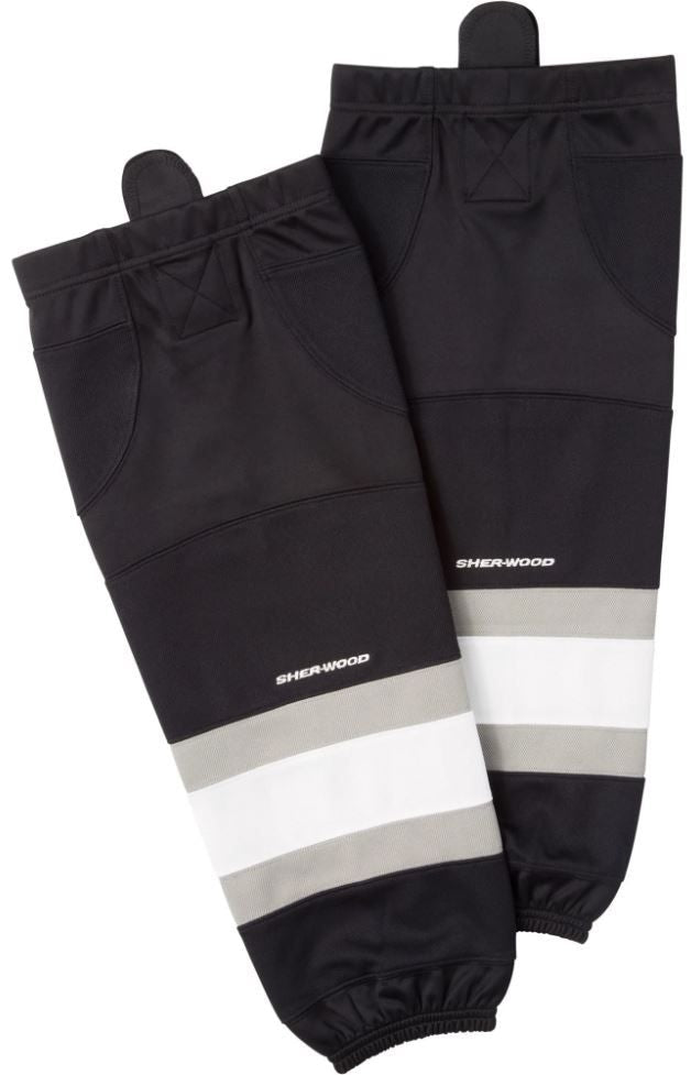 Performance Hockey Socks, Black/White/Silver, Assorted Sizes T5014