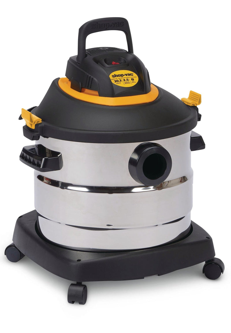 2031848 2.5 Peak HP Stainless Steel Wet/Dry Shop Vacuum with Hose and Accessories, 30-L L6332
