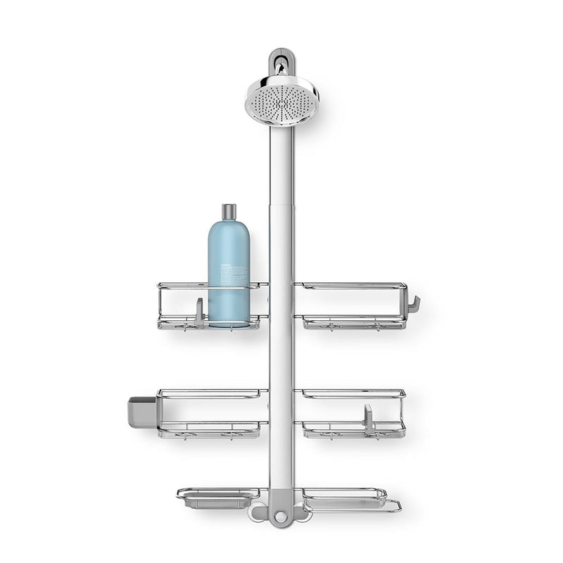 XL Rust-Resistant Adjustable Shelves Shower Caddy, Silver F5637