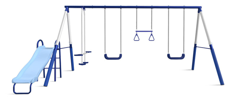 Arcadia Star Kids' 5-Station Burst Metal Swing Set Combo with Slide K8406
