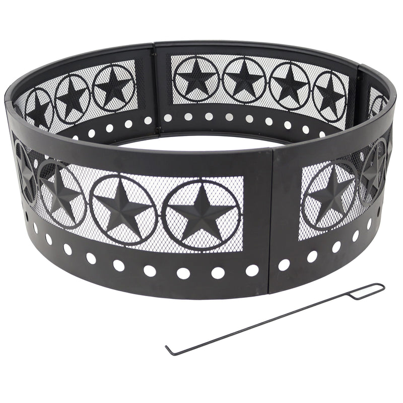 Décor Heavy-Duty Steel Cut Out Campfire Ring, 36-in E868