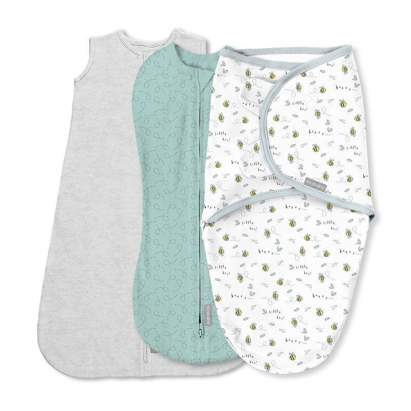 Comfort Easy Change Swaddle, Little Bees, Small/Medium, 3-pk K4307