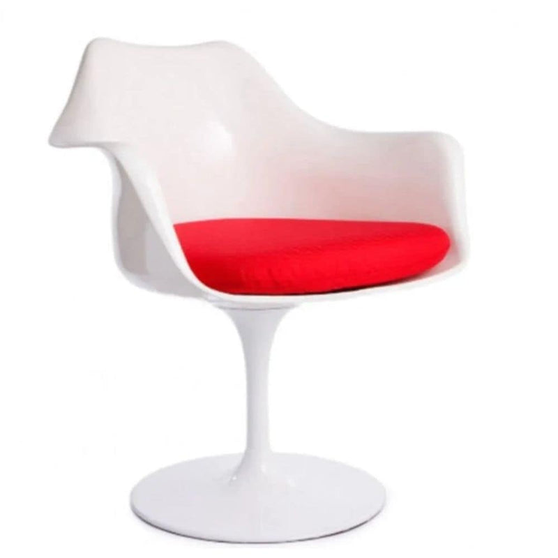 Tulip Chair with Arm, Fiberglass, Red E4934
