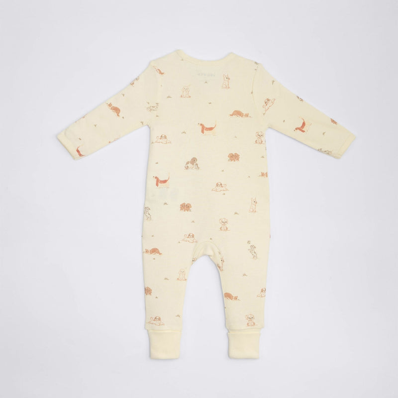 Dog Print Premium Organic Cotton Play and Grow Rib Foot Zippy, Various Sizes J6090