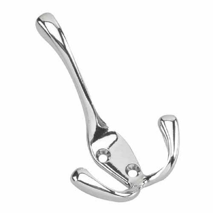 Tri-hook, 4", Chrome, 3pk U1326