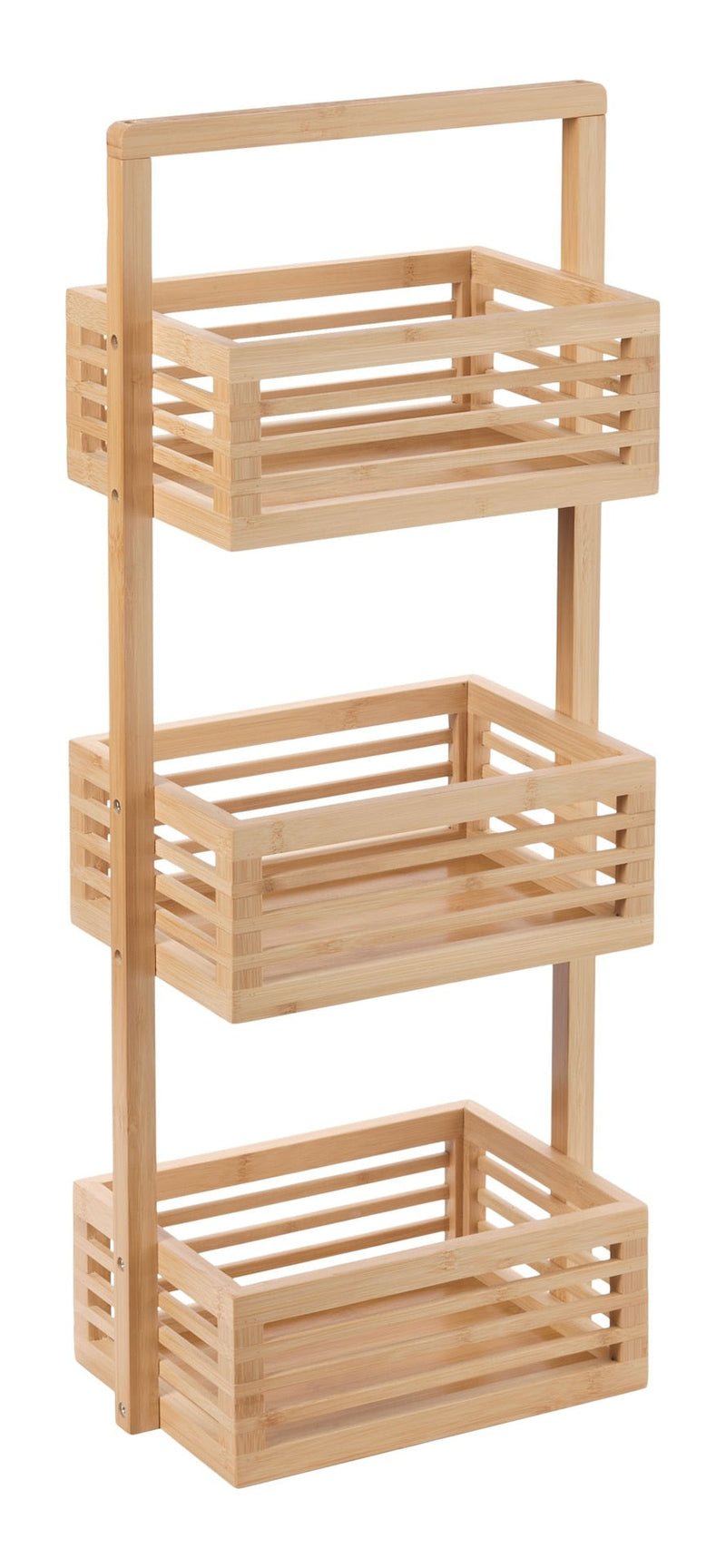 3-Tier Bamboo Basket Organizer for Bathroom Storage L7607