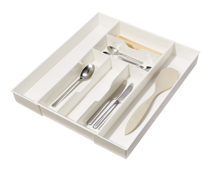 Alpha 7-Slot Expandable Cutlery Tray Organizer, White B3837