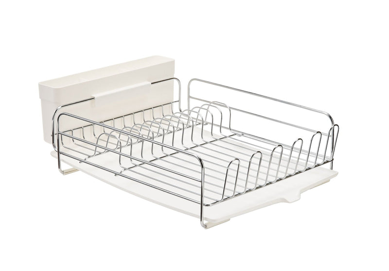 Alpha Chrome Dish Drying Rack with Cutlery Holder & Drainboard, 13 x 19.3-in W9248