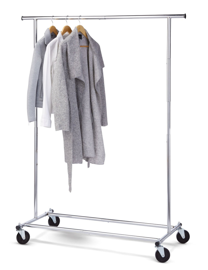Deluxe Single Rod Garment Rack, Chrome I4513