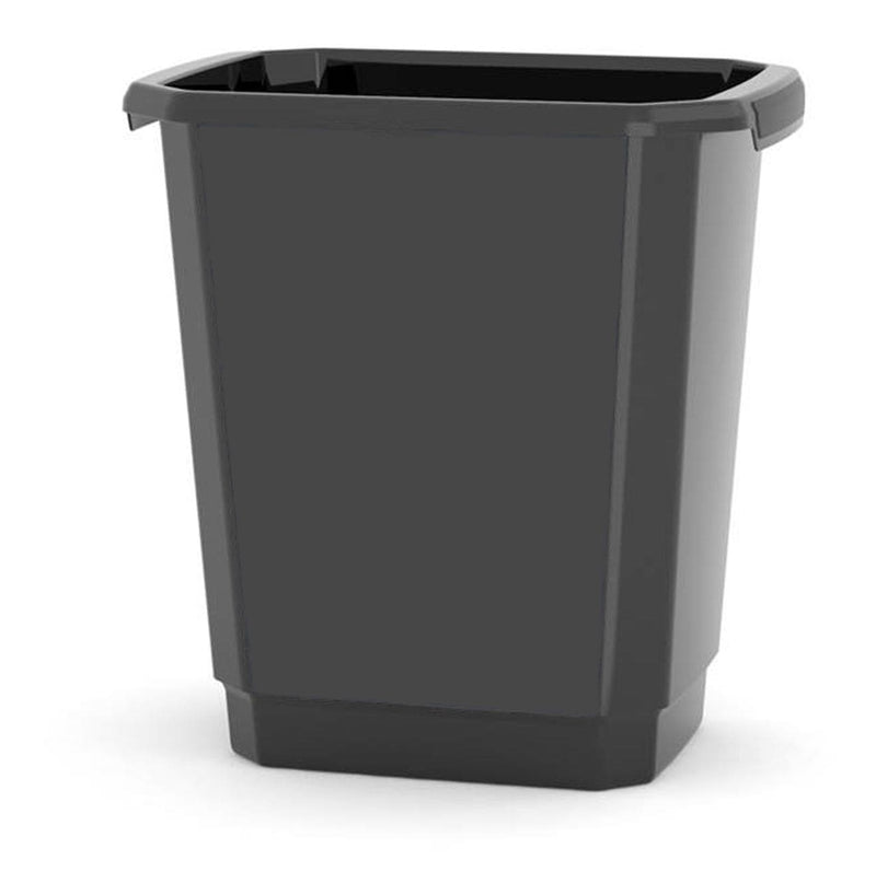 Plastic Open Rectangular Kitchen Garbage Can, Black, 14-L L5705