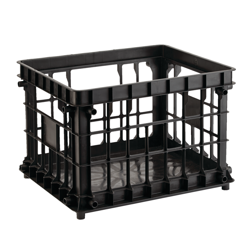 Prima Stackable Milk Crate Storage Basket, 30.7-L, Black A3512