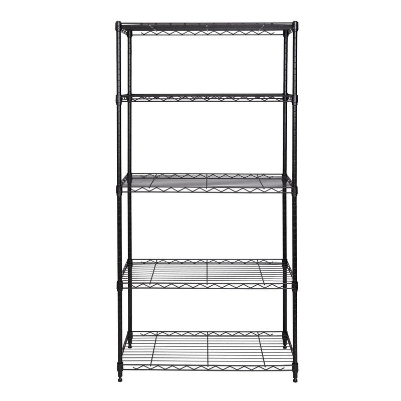 5-Tier Steel Shelving, 30-in x 14-in x 60-in, Black Q8906