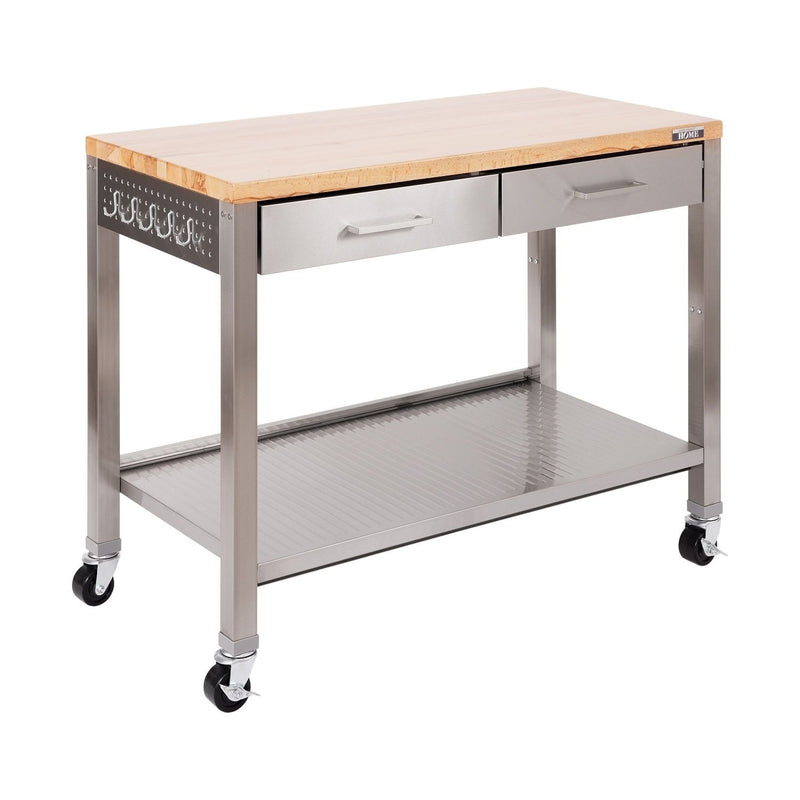 Work Center Island Table, Stainless Steel, 48-in x 24-in x 36-in S5422