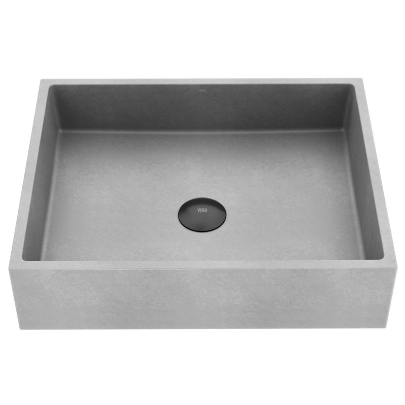 Coca Gothic 19x15-in Deep Grey Bathroom Sink/Basin with Rectangular Vessel C2106