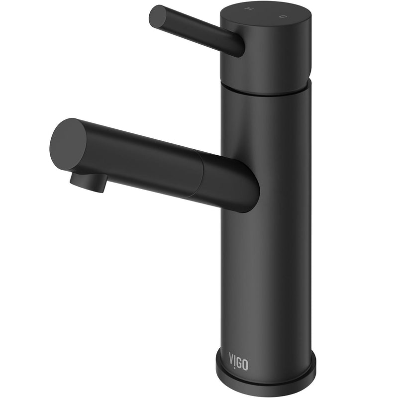 Single Handle Single Hole Bathroom Sink Faucet, Matte Black E7391