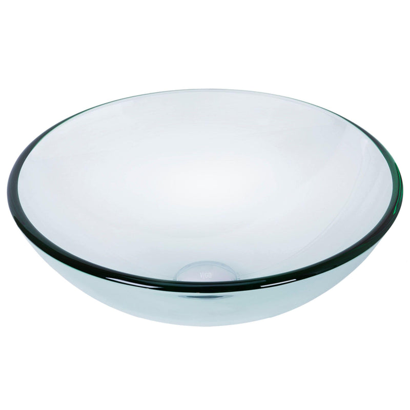 Round Glass Vessel Bathroom Sink/Basin with Repellent Seal Coating, Crystalline C8914