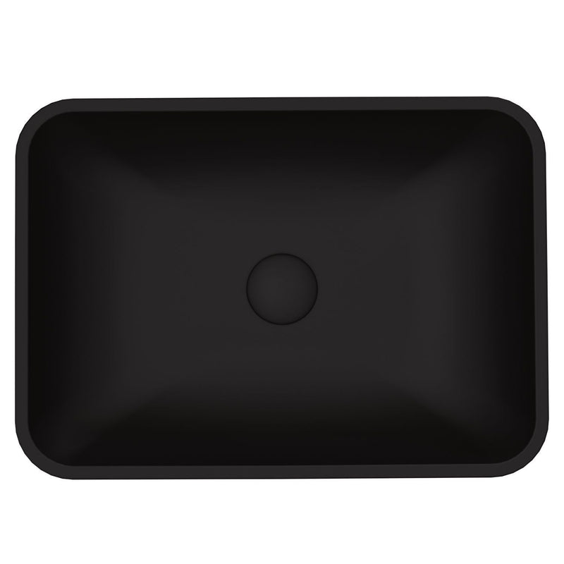 Sottile Rectangular Vessel Bathroom Sink/Basin with Deep Bowl, Black Q7708