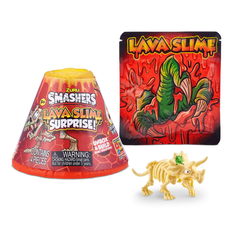 Volcano Lava Slime with Dinosaur Toy Favour, Multi-Coloured, 4-pk, Ages 5+, for Arts & Crafts/Birthday Favour X5441