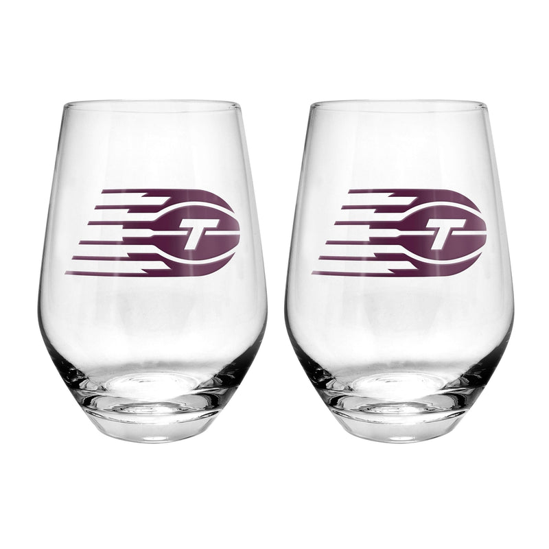Stemless Wine Glasses/Tumbler Set, For Basketball Fans/Collectors, Clear, 19-oz, 2-pk V7166