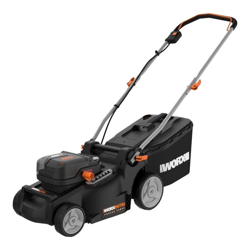 WG737 Nitro 40V PowerShare 2-in-1 Brushless Cordless Push Poly Mower, 16-in with (2) PowerShare Pro 4.0Ah Batteries G6448